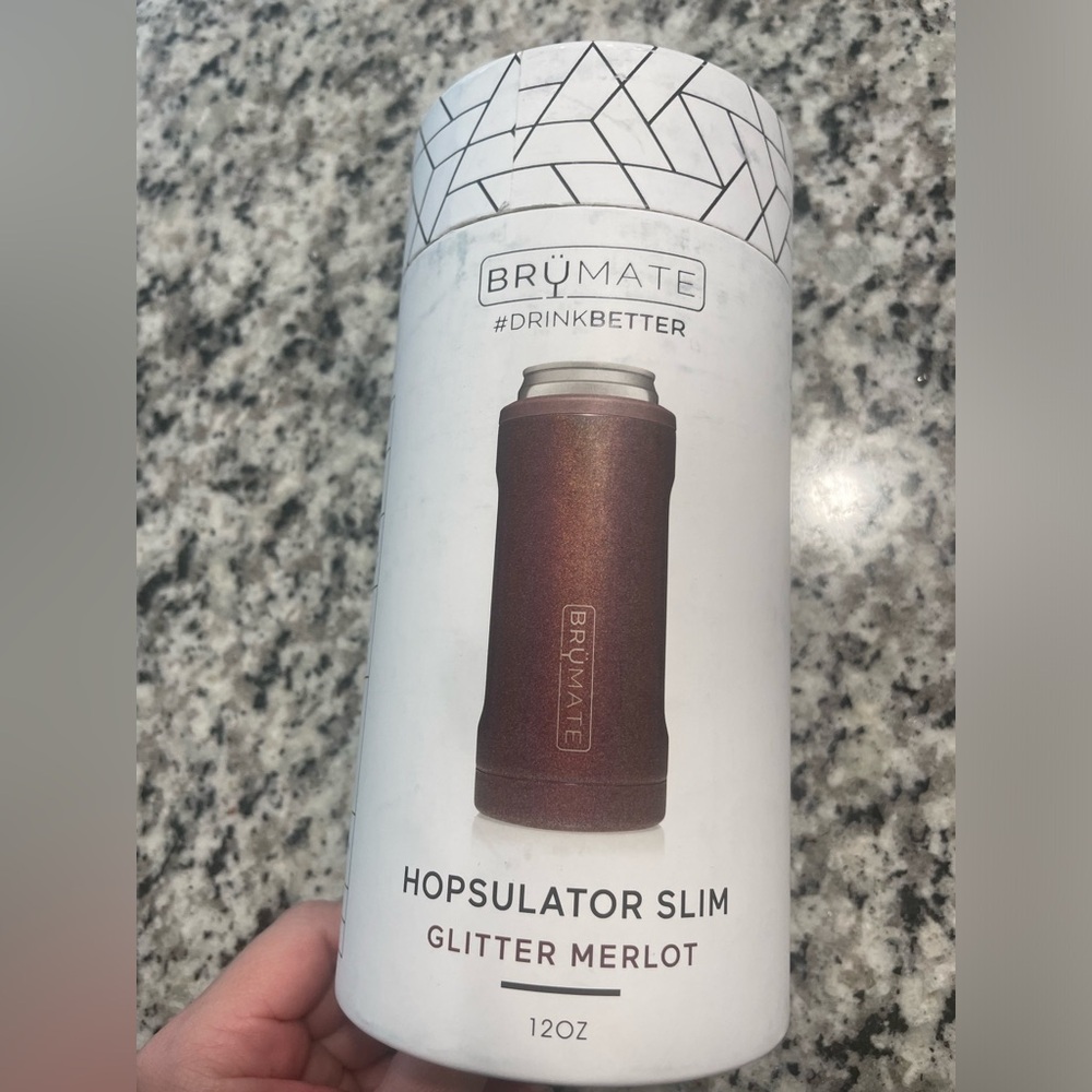 NWT- Brumate- Hopsulator Slim- Glitter Merlot- 12oz - Picture 2 of 5